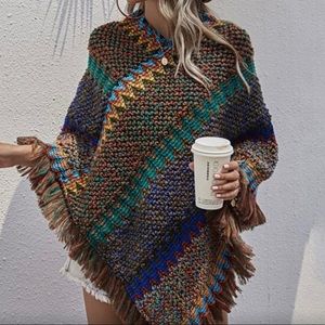 Lightweight Chevron Poncho